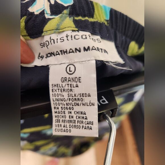 Vtg Sophisticates JonathanMartin L Mlticlr 100%SILK FloralPrintWomen Maxi Skirt - Picture 2 of 9